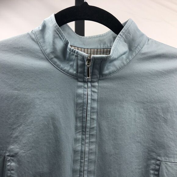 Norton Studio Jacket Women 10 Blue Zip Front Pockets Cotton Blend Lightweight - Picture 8 of 11